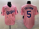 Men's Los Angeles Dodgers #5 Freddie Freeman Pink 2025 Tokyo Series Limited Stitched Jersey,baseball caps,new era cap wholesale,wholesale hats